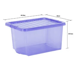 Wham Crystal 28L Box & Lid Tinted Blue - Pack Of 5 -Home Furnishings Store 450472 002