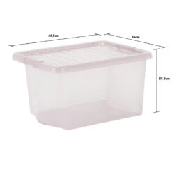 Wham Crystal 28L Box & Lid Tinted Pink - Pack Of 5 -Home Furnishings Store 450475 002