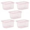 Wham Crystal 28L Box & Lid Tinted Pink - Pack Of 5
