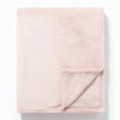 At Home Powder Plush Plain Throw Blush - 150x180cm