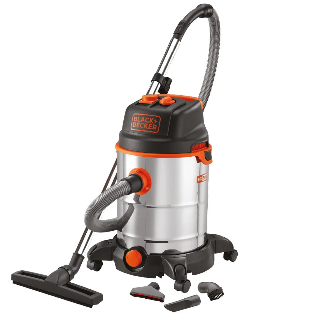 BLACK+DECKER 30L 1.6KW Wet & Dry Vacuum 19KPA Stainless Steel 1 BLACK+DECKER 30L 1.6KW Wet & Dry Vacuum 19KPA Stainless Steel