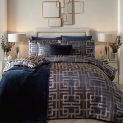 Soiree Bardon Duvet Cover Set - Navy