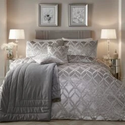 Soiree Belfort Duvet Cover Set - Silver