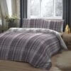 Dreams & Drapes Lodge Broxburn Check Duvet Cover Set-Plum