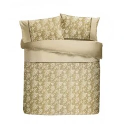Dreams & Drapes Woven Jasmine Duvet Cover Set - Champagne