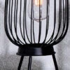 Outmore Black Oval Bulb Cage Lantern On Legs