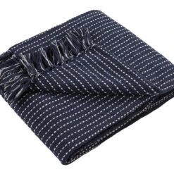 Drift Quinn Throw 130x180cm -Home Furnishings Store Quinn Throw Navy 01