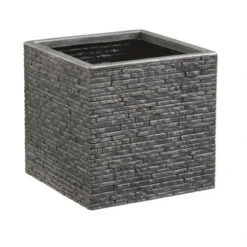 Strata Slate Effect Square Planter 32cm