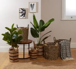 At Home Small Black/Natural PVC Laundry Basket -Home Furnishings Store Tropical Storage 181cf7bb ade5 44be 87db 4e69e04dce94