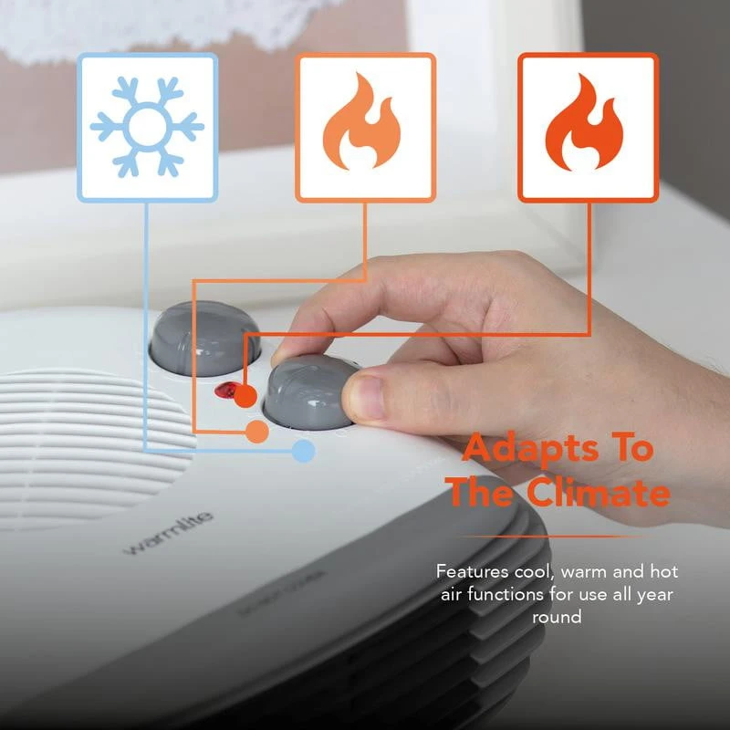 Warmlite 2000W Flat Fan Heater 4 Warmlite 2000W Flat Fan Heater - Image 4