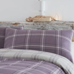 Appletree Hygge Aviemore Check Duvet Cover Set - Heather -Home Furnishings Store aviemore duvet heather 2
