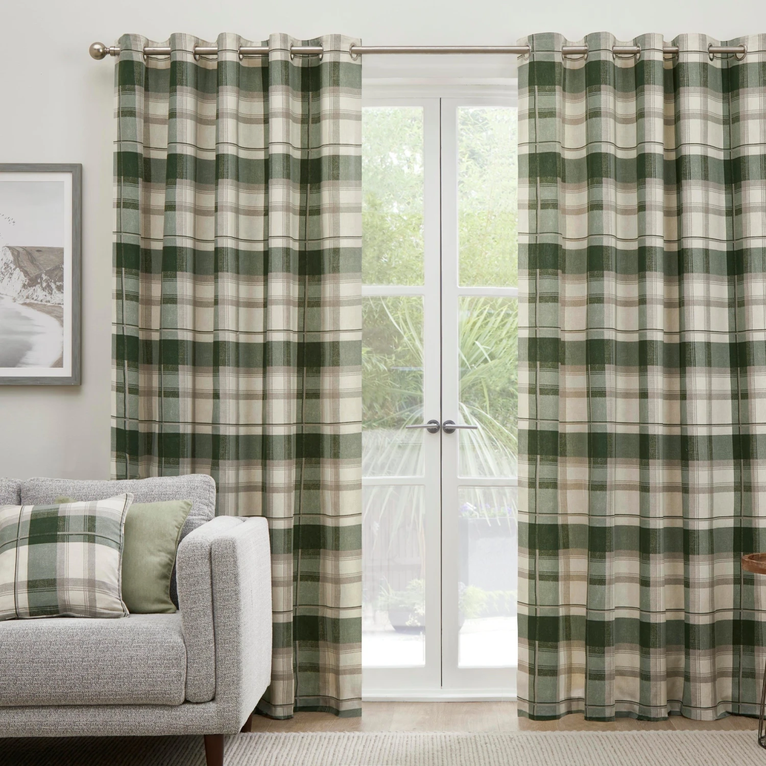 Fusion Balmoral Check Curtains - Bottle Green 1 Fusion Balmoral Check Curtains - Bottle Green