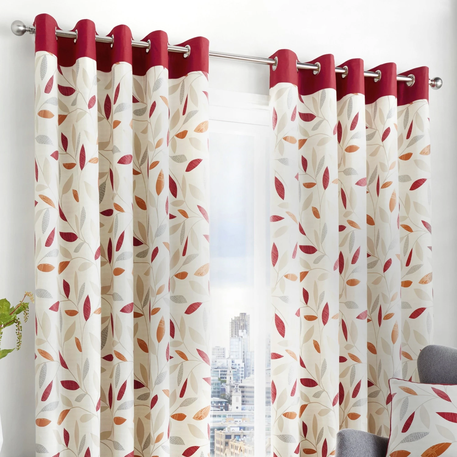 Fusion Beechwood Curtains - Red 1 Fusion Beechwood Curtains - Red
