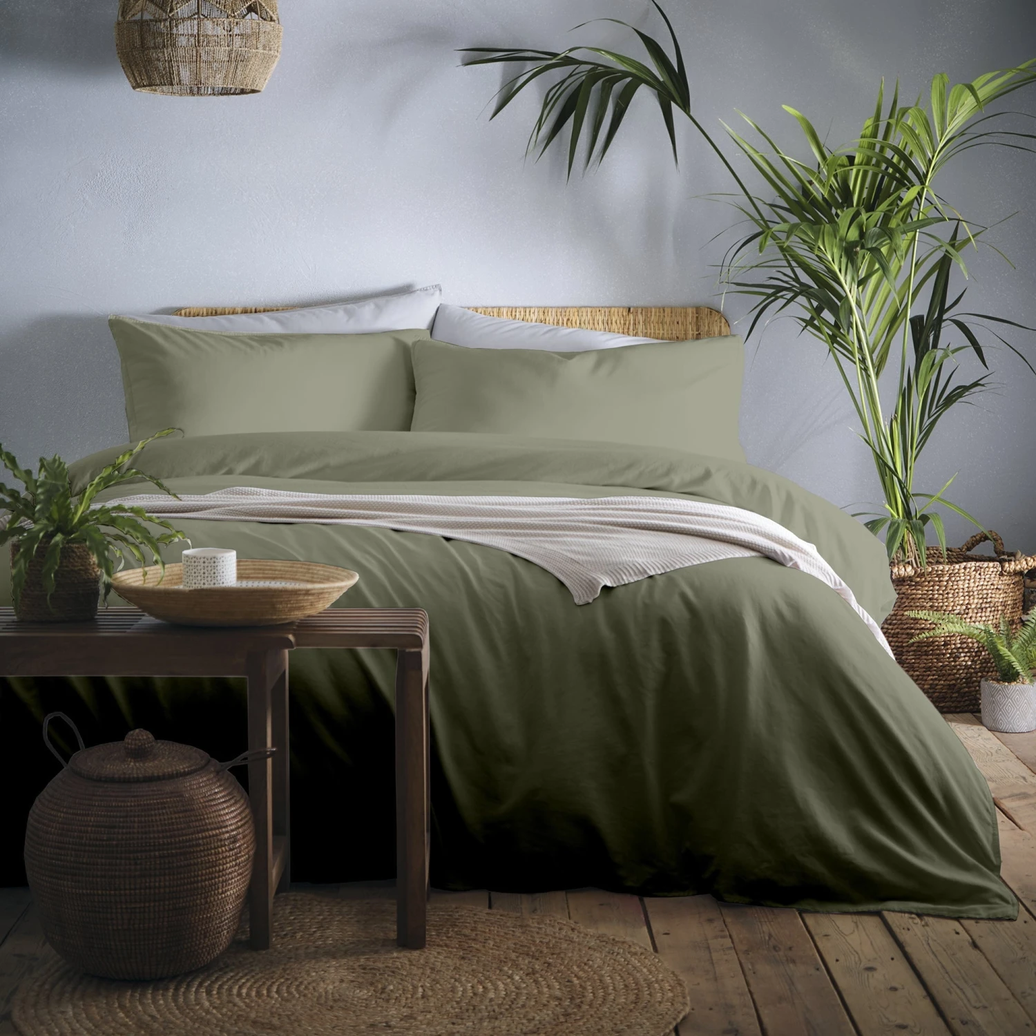 Appletree Loft Cassia Bedding Duvet Cover Set - Khaki 1 Appletree Loft Cassia Bedding Duvet Cover Set - Khaki