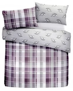 Dreams & Drapes Lodge Colville Check Duvet Cover Set - Plum