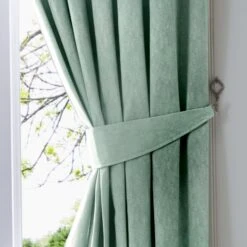 Fusion Dijon Lined Curtains - Duck Egg -Home Furnishings Store dijon tieback duckegg 1