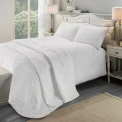 Serene Luana Duvet Cover Set - White