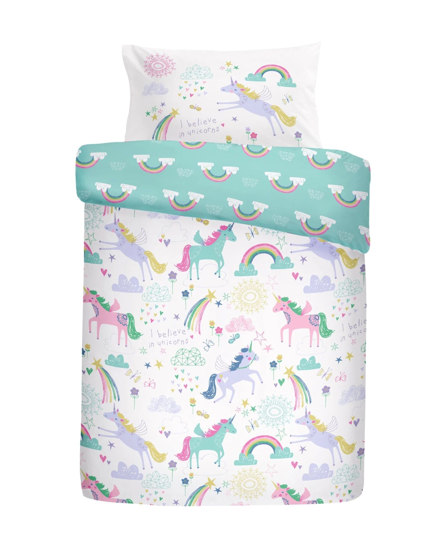 Bedlam Rainbow Unicorn Duvet Cover Set - Multi 1 Bedlam Rainbow Unicorn Duvet Cover Set - Multi