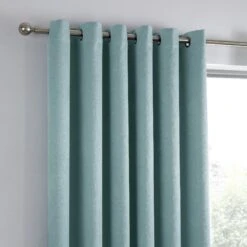 Fusion Strata Eyelet Curtains - Duck Egg -Home Furnishings Store strata curtains duckegg 5