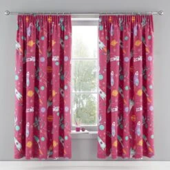 Bedlam Supersonic Girls Curtains 66x72 Inch - Pink