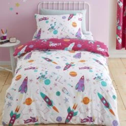 Bedlam Supersonic Girls Glow In The Dark Duvet Cover Set - Pink -Home Furnishings Store supersonic girl duvet 5