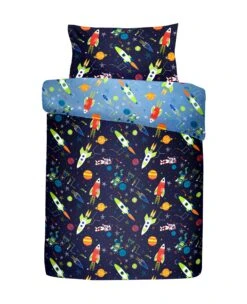 Bedlam Supersonic Glow In The Dark Duvet Cover Set - Blue