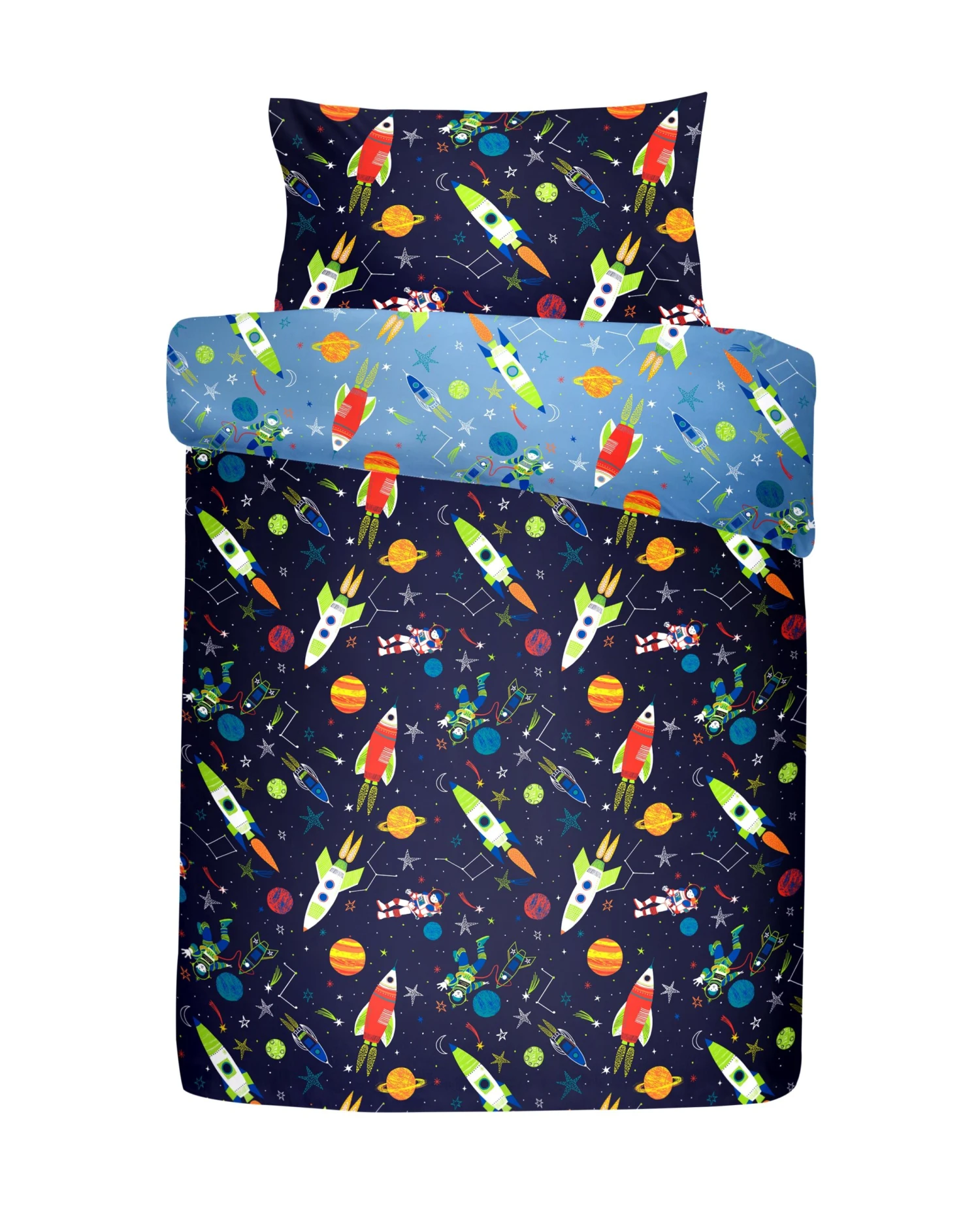 Bedlam Supersonic Glow In The Dark Duvet Cover Set - Blue 1 Bedlam Supersonic Glow In The Dark Duvet Cover Set - Blue