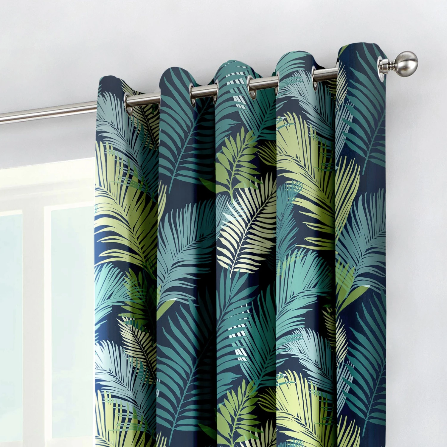 Fusion Tropical Eyelet Curtains - Multi 2 Fusion Tropical Eyelet Curtains - Multi - Image 2
